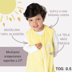 Saquito de dormir de verano con tela de muselina - Con pies