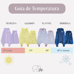 Saquito de dormir de verano con tela de algodón de camiseta - Con pies